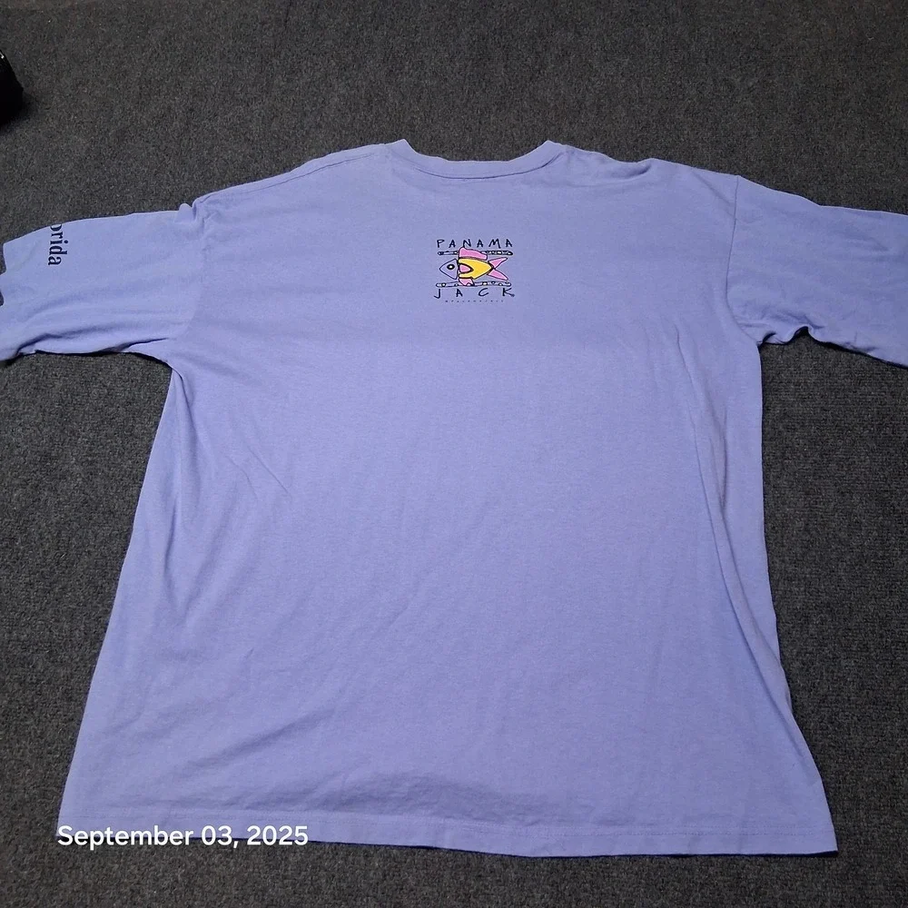 Vintage Panama Jack Florida Fish T Shirt Size XL‎ Blue Beach Surf
